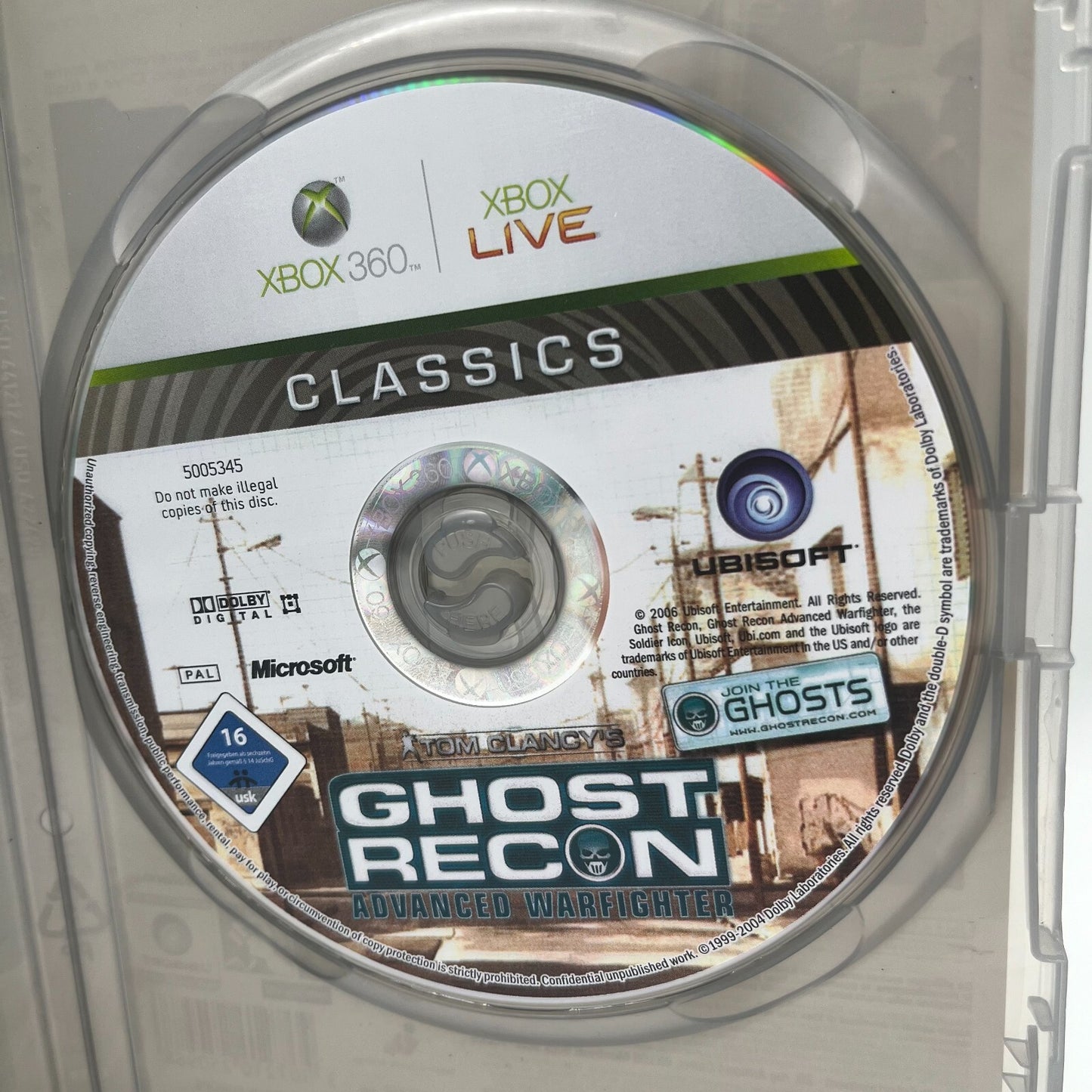 TOM CLANCY'S Splinter Cell Double Agent+Ghost Recon Advanced WarFighter Xbox 360
