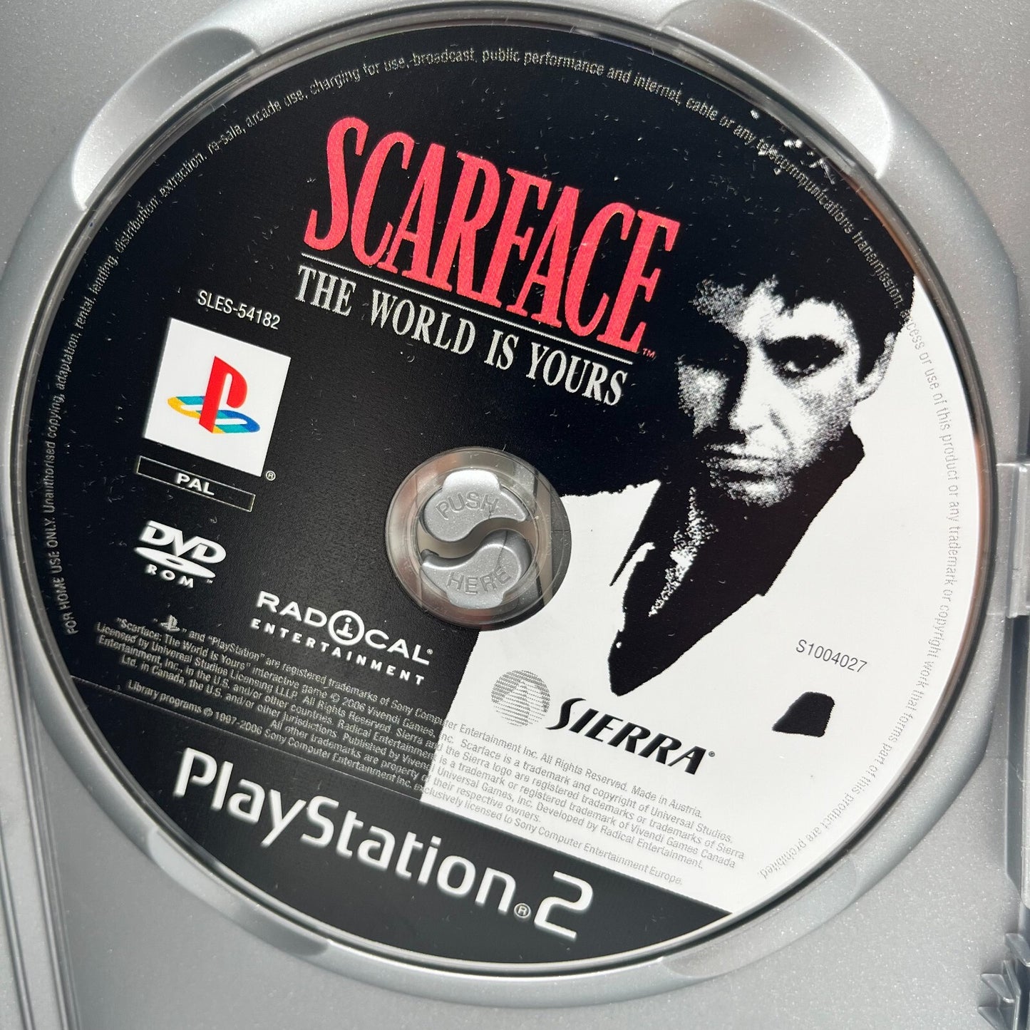 SCARFACE: The World is Yours PS2 Sierra Sony PlayStation 2 PAL no manuale OTTIMO