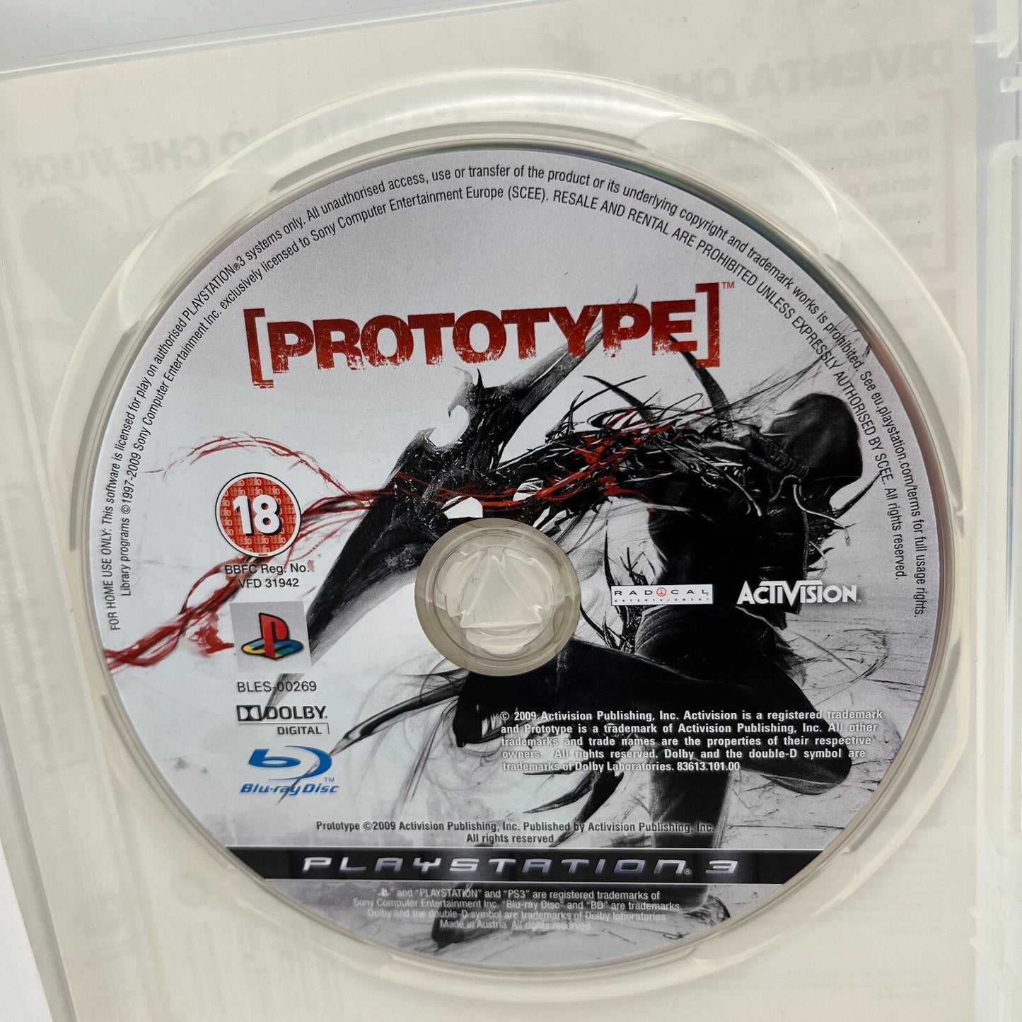 Prototype PS3 Italiano Completo con Manuale PAL Activision Sony PlayStation 3