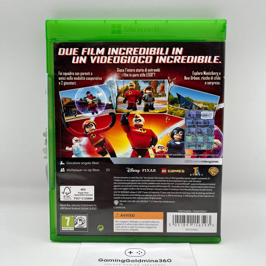 Lego Gli Incredibili Xbox One Italiano Completo Warner Disney Pixar COME NUOVO