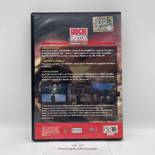 Conflict DESERT STORM II 2 PC CD-ROM Italiano Completo Gioco Computer Pivotal