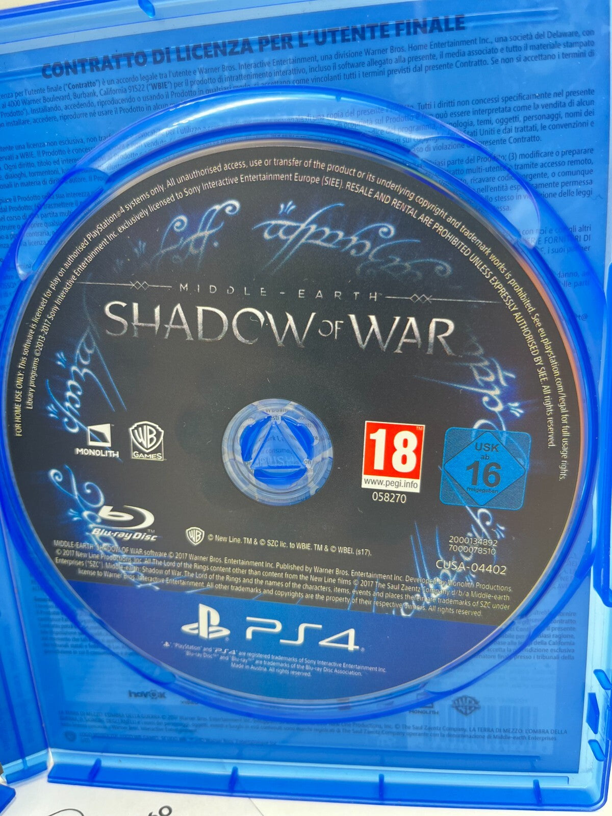 La Terra di Mezzo L'Ombra della Guerra PS4 Italiano Completo Sony PlayStation 4