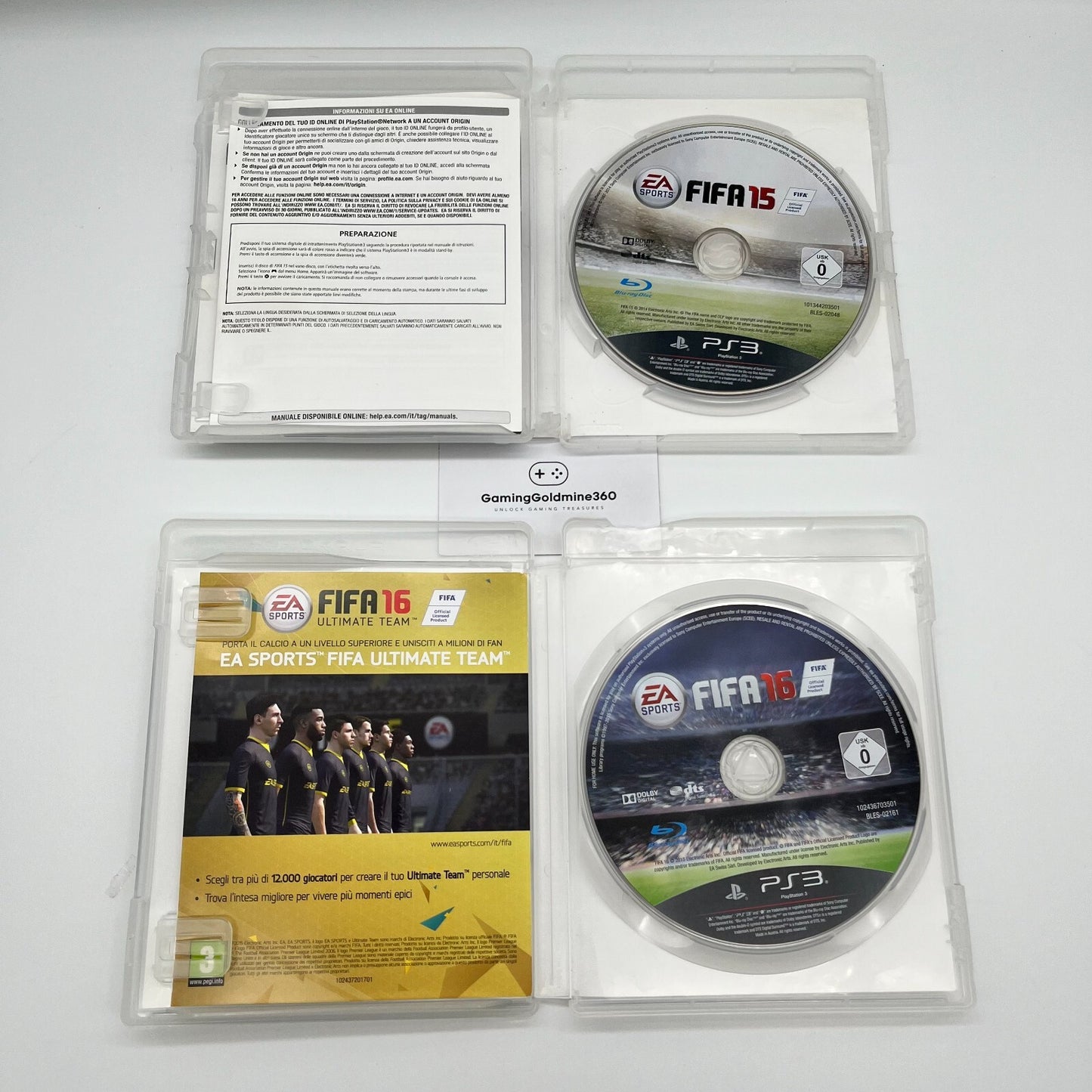 FIFA 15 + 16 PS3 Italiano Completo con Manuale PAL EA Sports Sony PlayStation 3