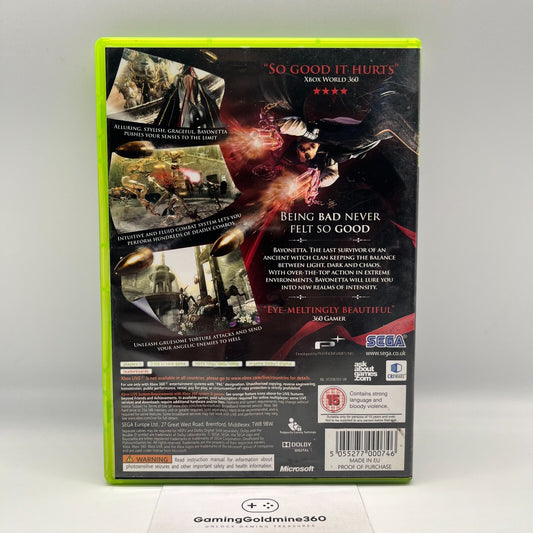 BAYONETTA Xbox 360 Completo con Manuale PAL Gioco Sega Microsoft OTTIMO