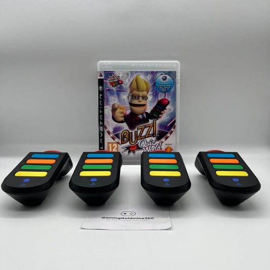 BUZZ ! QUIZ TV PS3 Completo + 4 Controller Sony PlayStation 3 SENZA PENNETTA USB