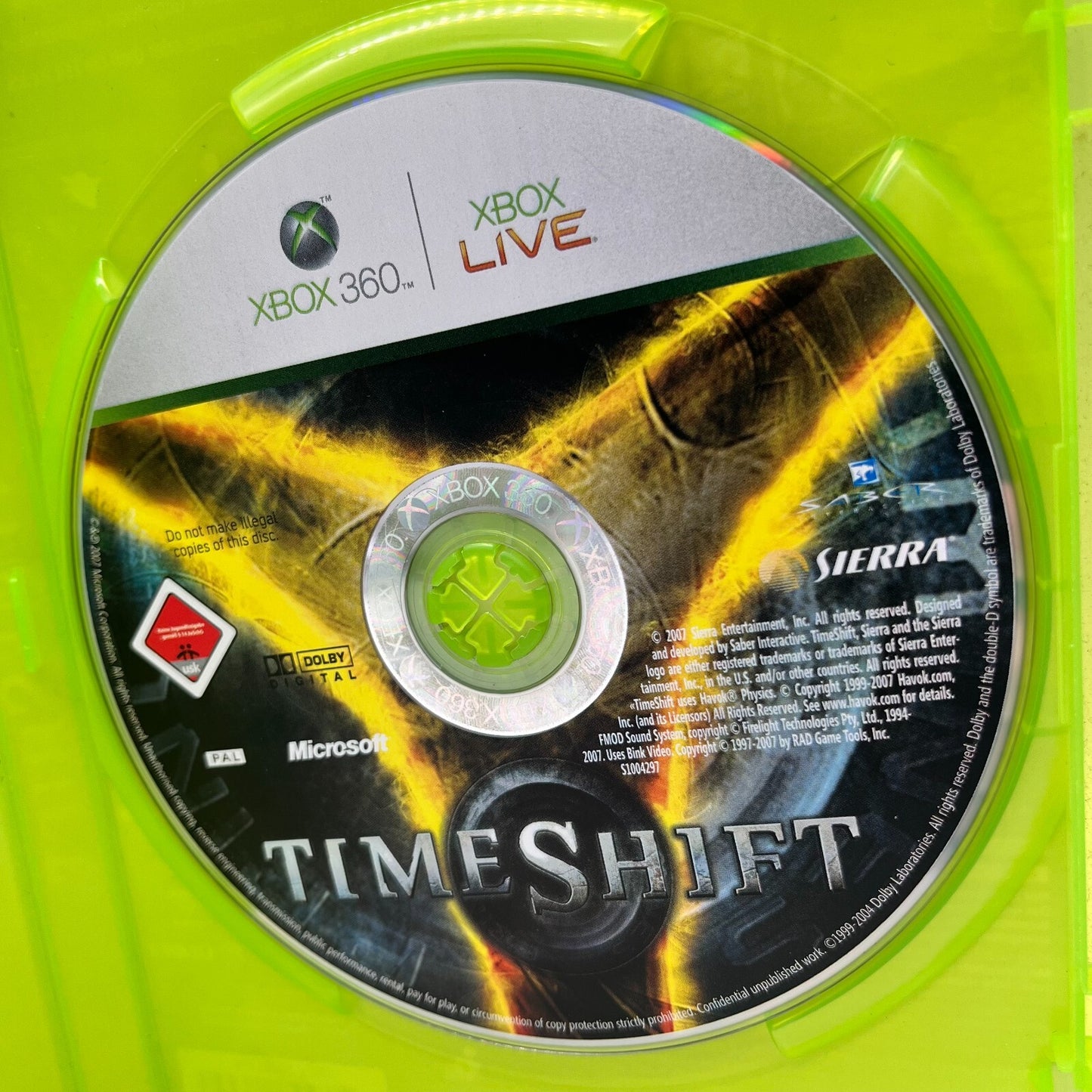 TimeShift Xbox 360 PAL Multilingua VideoGioco Sparatutto FPS Sierra Microsoft