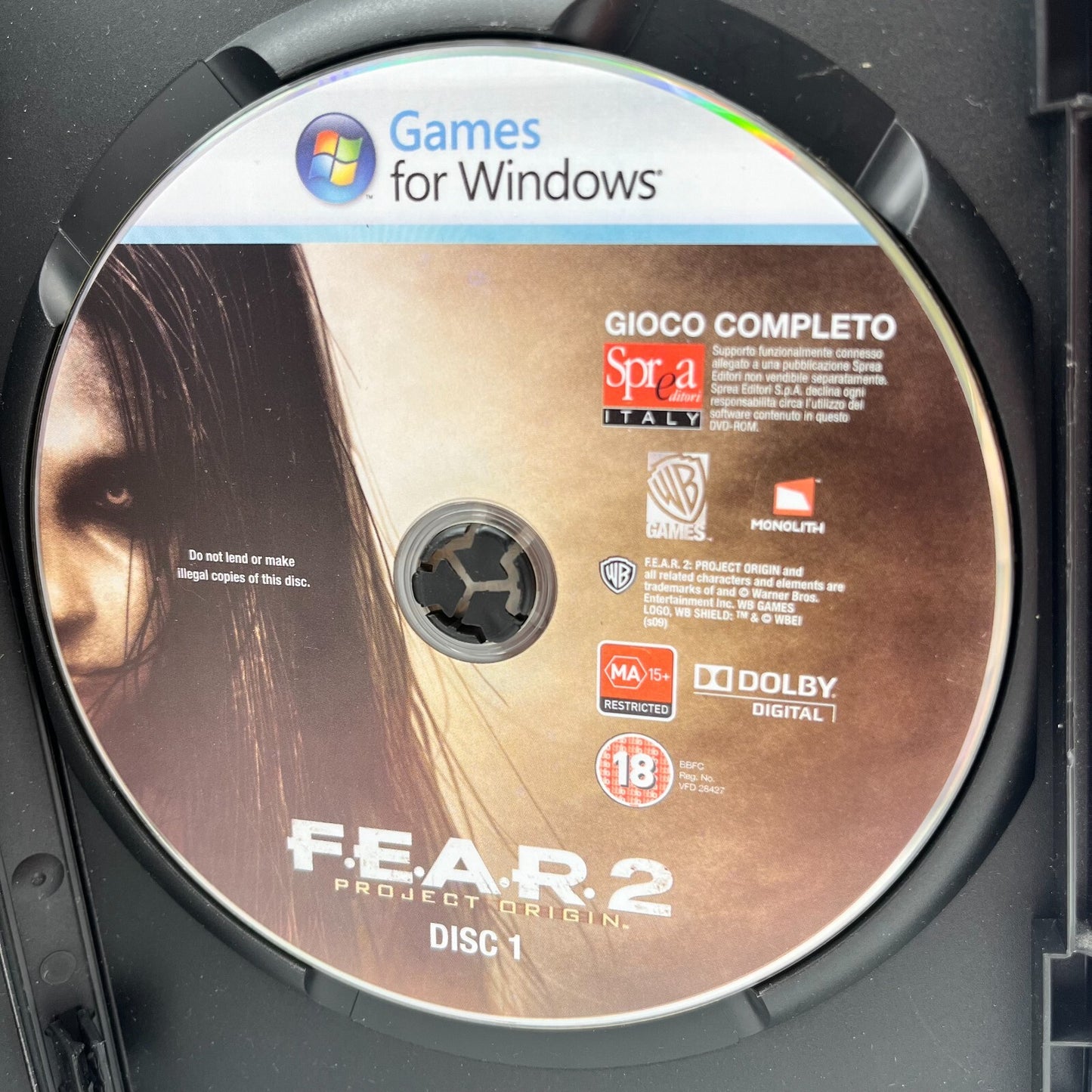 F.E.A.R. 2 Project Origin PC DVD Italiano Games for Windows Monolith WarnerBros