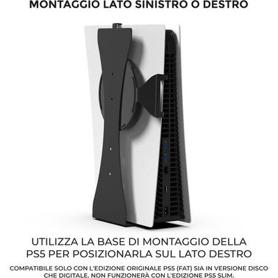 HumanCentric – supporto da parete per PS5 (modello originale) con 2 porta-controller (Nuovo)