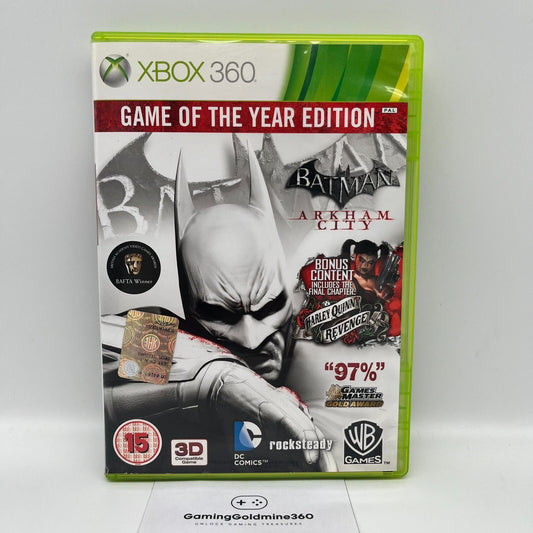 BATMAN Arkham City Game of the Year Edition Xbox 360 Completo con Manuale PAL