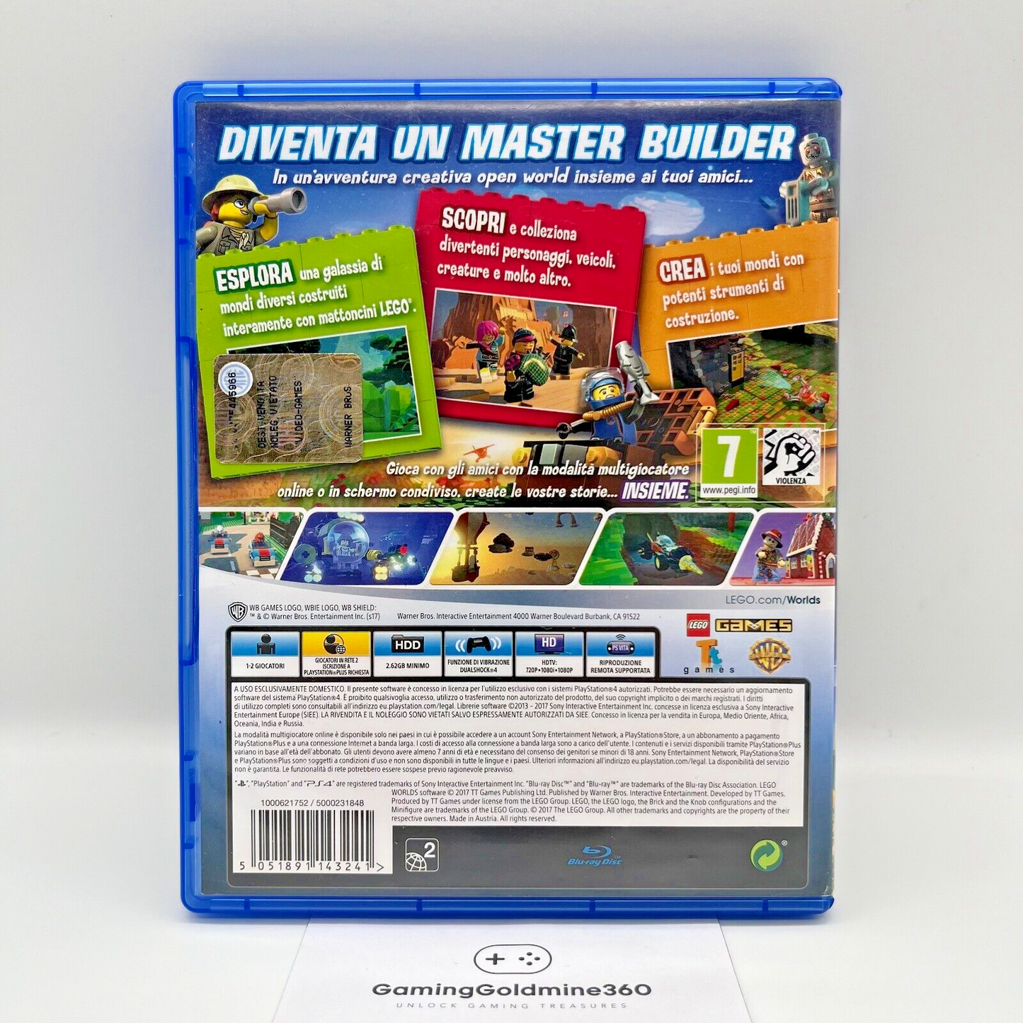 Lego Worlds PS4 Italiano Completo WarnerBros Sony PlayStation 4 COME NUOVO