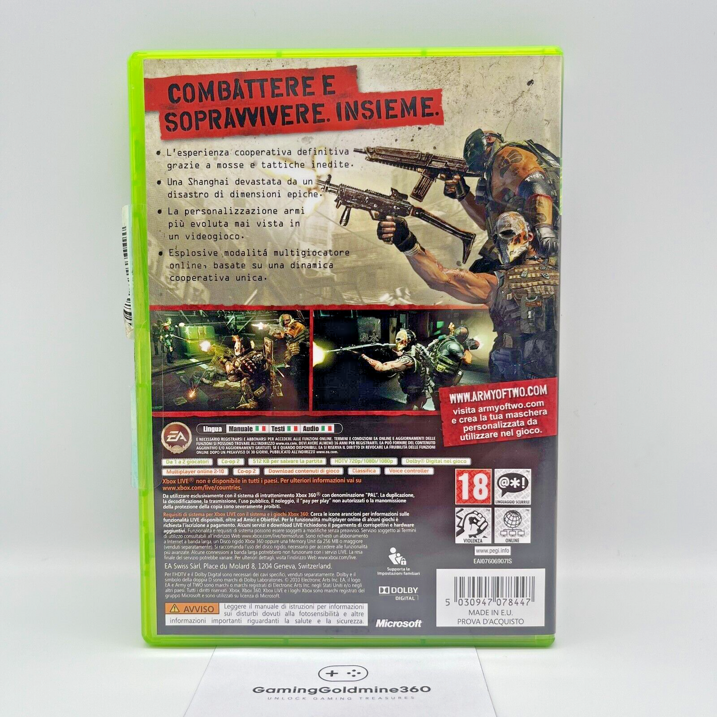 Army of Two 40° Giorno Xbox 360 Italiano (senza manuale) PAL EA Microsoft BUONO