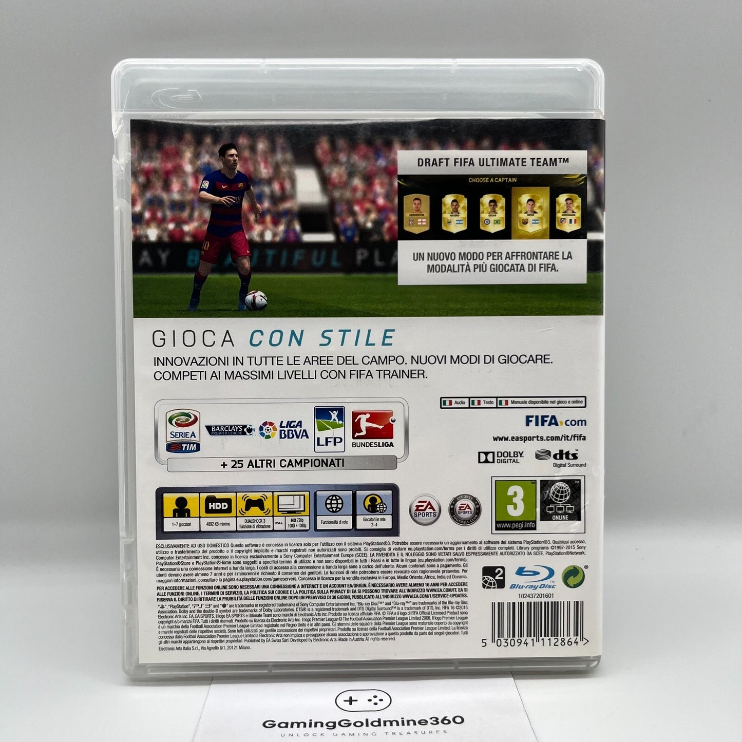 FIFA 16 PS3 Italiano Completo con Manuale PAL EA Sports Sony PlayStation 3 OTTIM