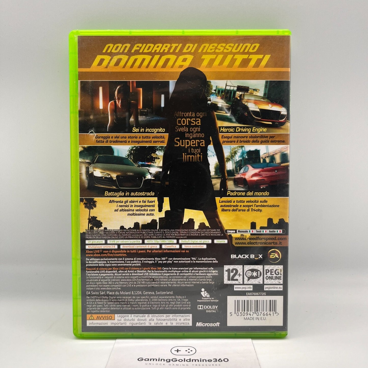 Need for Speed Undercover Xbox 360 Italiano Completo Manuale EA Microsoft OTTIMO