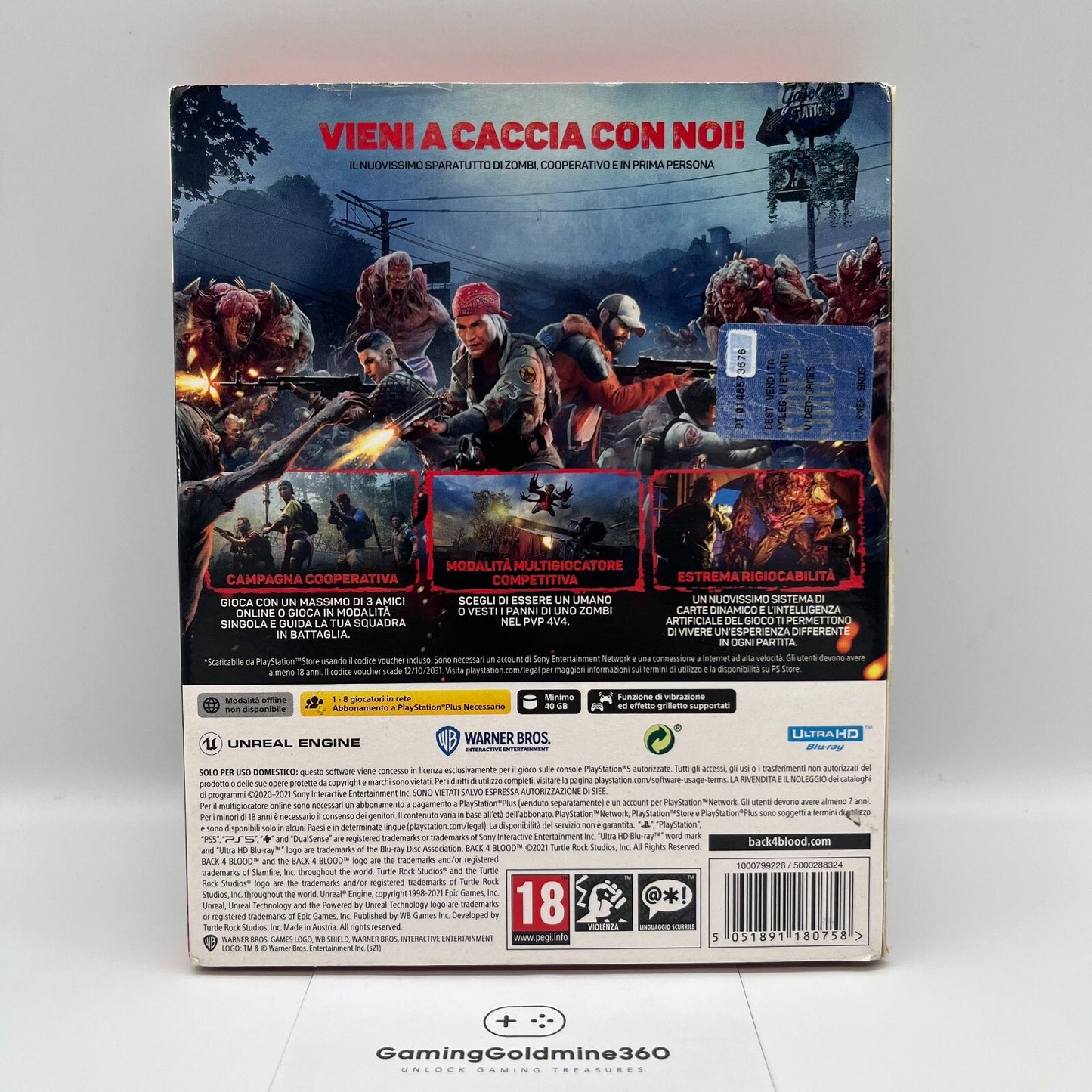 Back 4 Blood Deluxe Edition Steelbook PS5 Italiano Completo Sony PlayStation 5