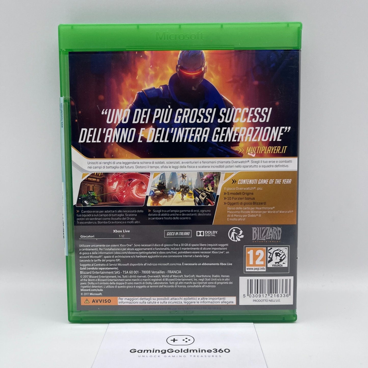 OverWatch GOTY Xbox One Italiano Completo Blizzard Microsoft XboxOne COME NUOVO