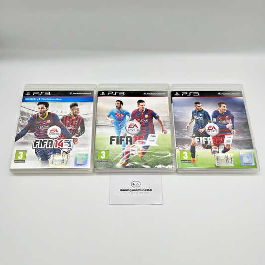 FIFA 14 + 15 + 16 PS3 Italiano Completi con Manuali PAL EA Sony PlayStation 3