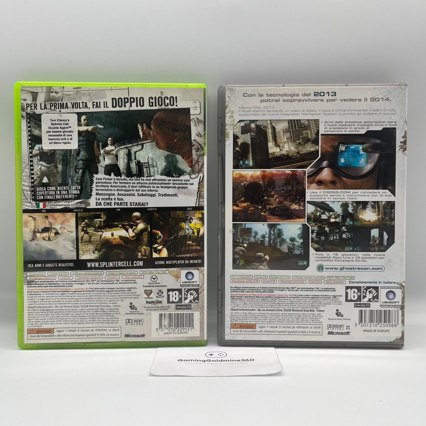 TOM CLANCY'S Splinter Cell Double Agent+Ghost Recon Advanced WarFighter Xbox 360