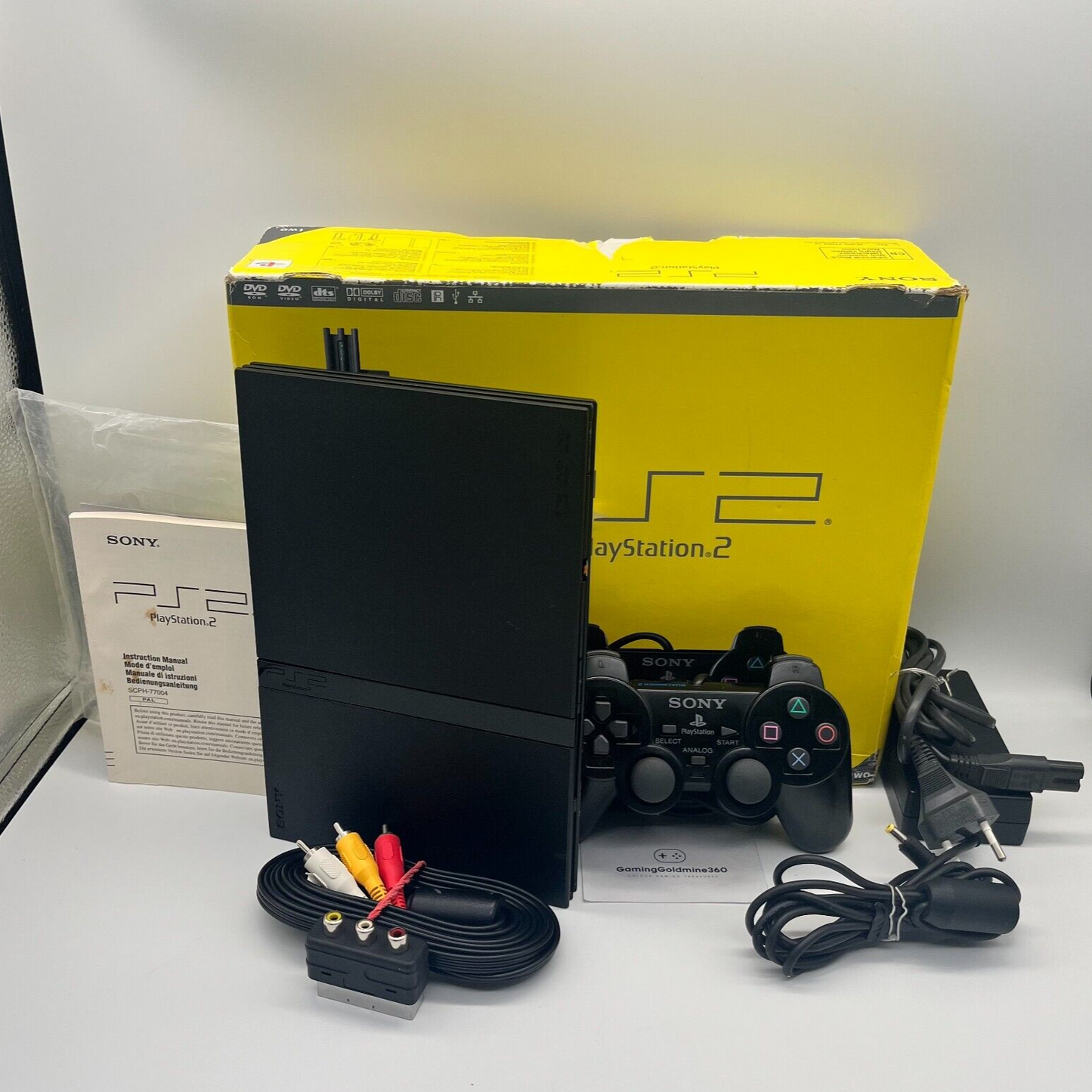 PS2 Slim Console BOXATA Completa: Controller ORIGINALE + Cavi Sony PlayStation 2