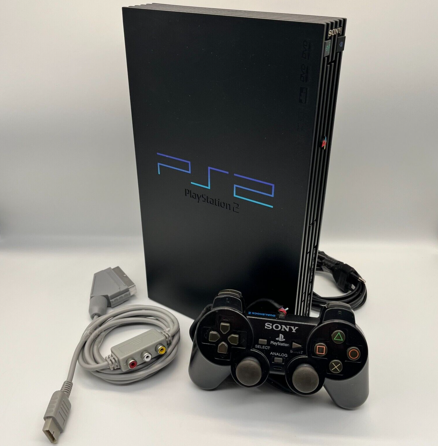 PS2 Fat Console Nera Completa con Controller ORIGINALE e Cavi Sony PlayStation 2