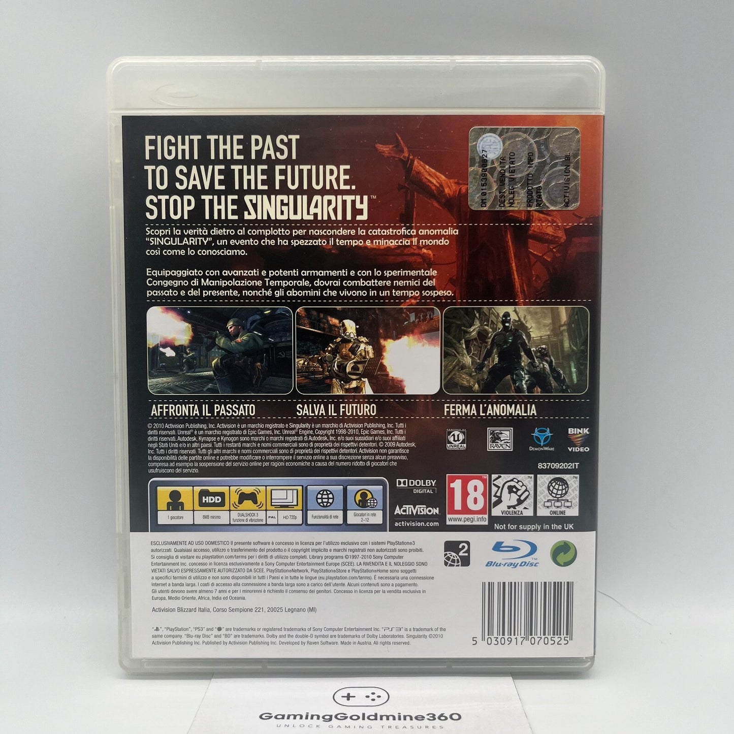 Singularity PS3 Completo Manuale PAL Multilingua Activision Sony PlayStation 3