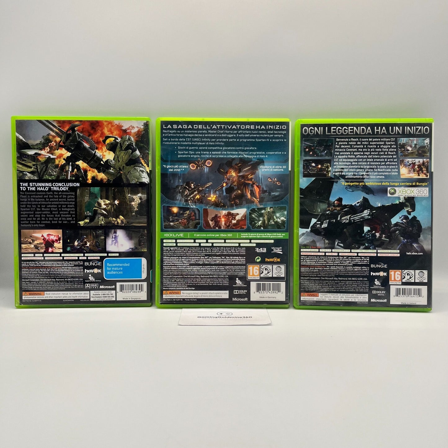 HALO 3 + 4 + Reach XBOX 360 Completi con Manuale PAL Italiano Microsoft OTTIMI
