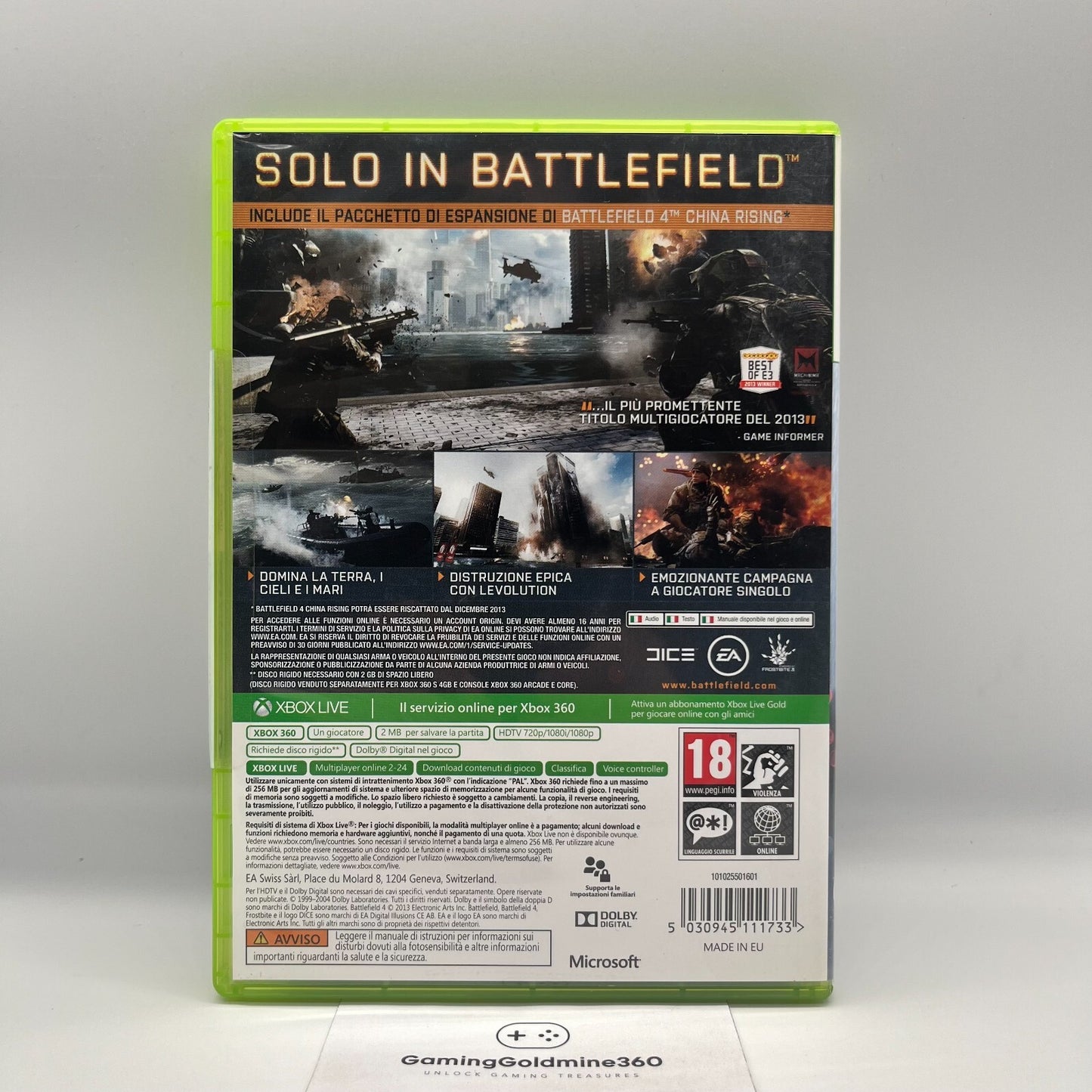 Battlefield 4 Xbox 360 Italiano Completo con Manuale Dice EA Microsoft COME NUOV