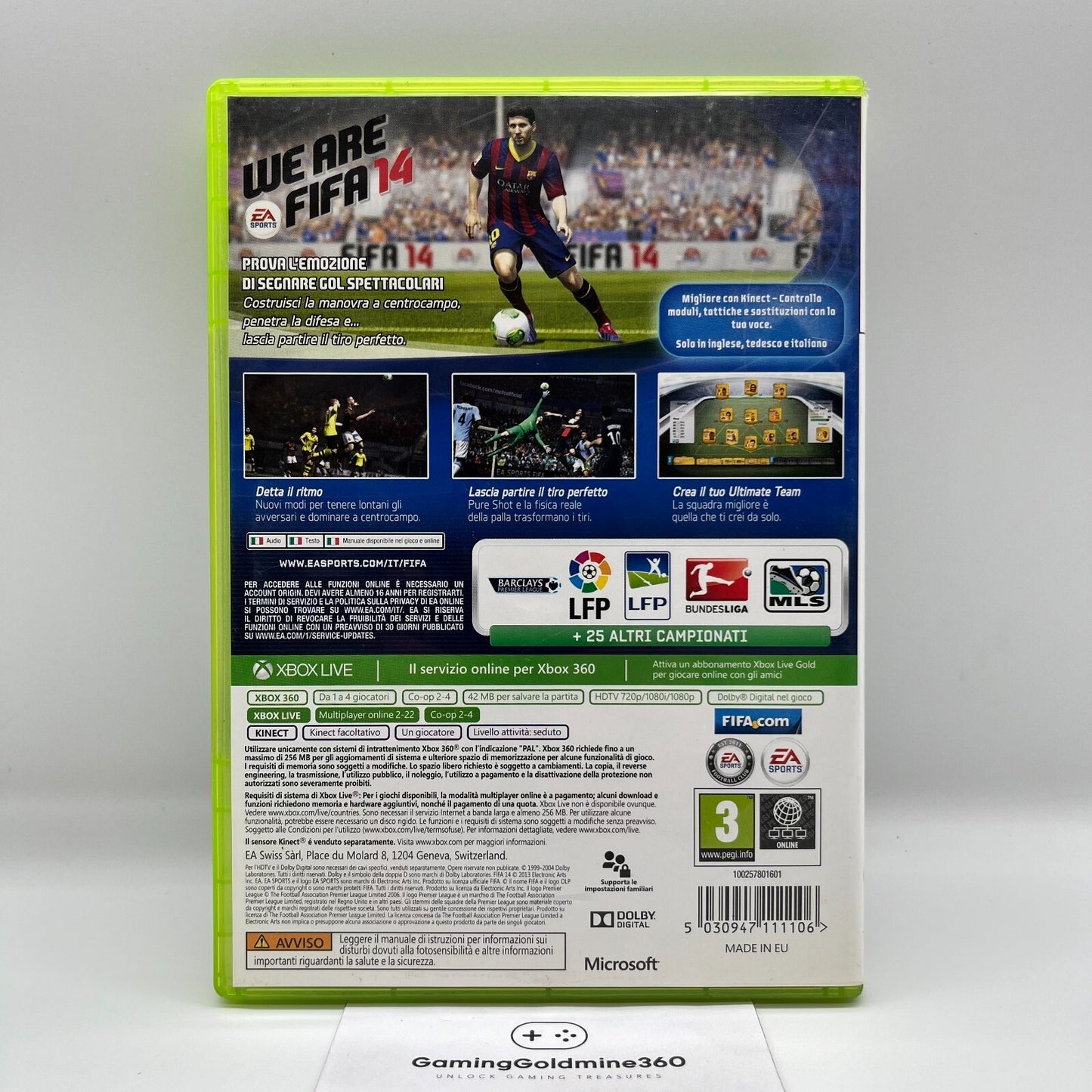 FIFA 14 Xbox 360 Italiano Completo con Manuale PAL EA Sports Microsoft COME NUOV