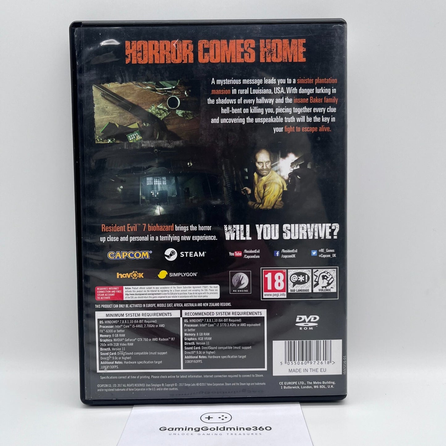 Resident Evil VII 7 Biohazard PC Multilingua Capcom Windows Microsoft PC DVD-ROM