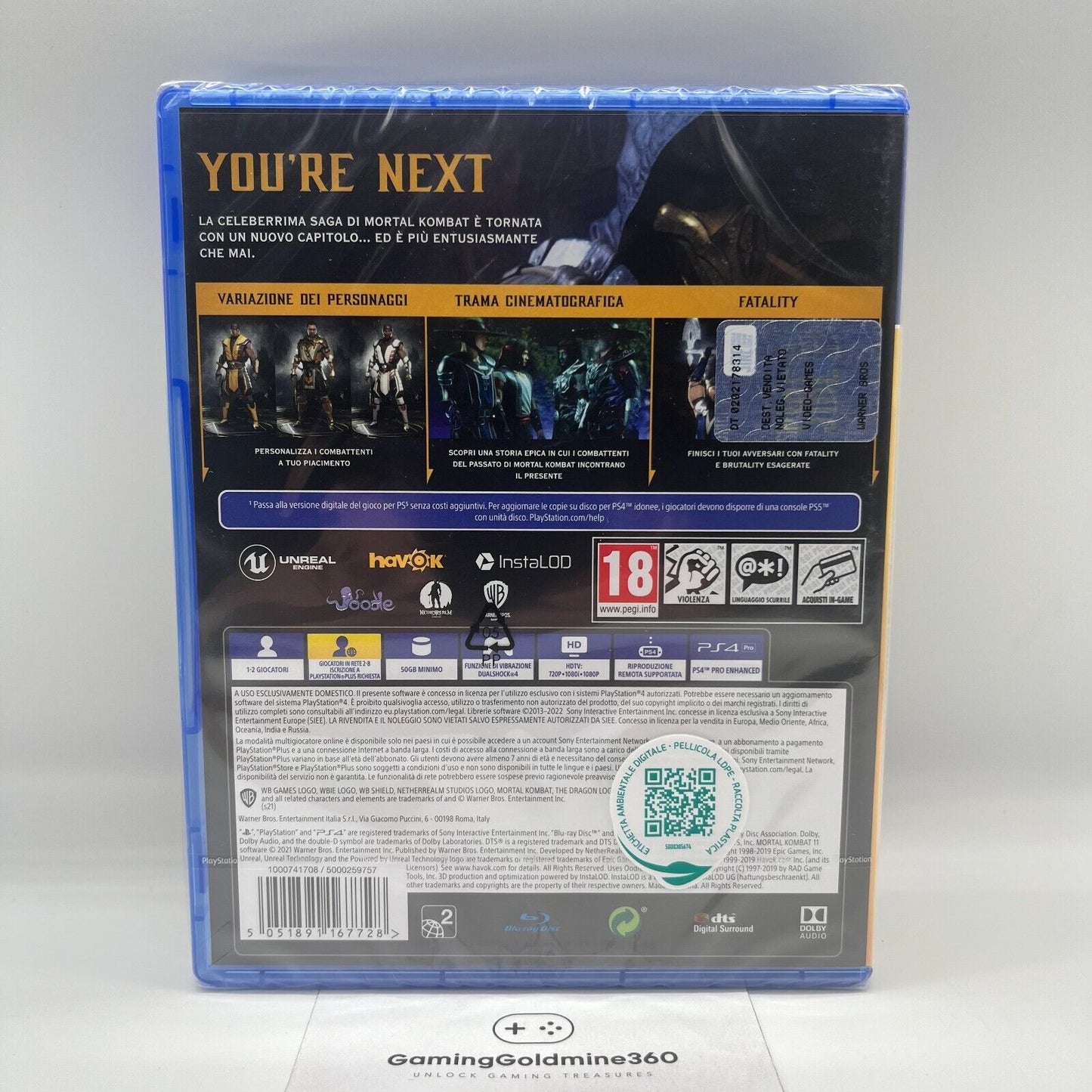 Mortal Kombat 11 PS4 Italiano NUOVO SIGILLATO Sony PlayStation 4 Warner Bros PS5