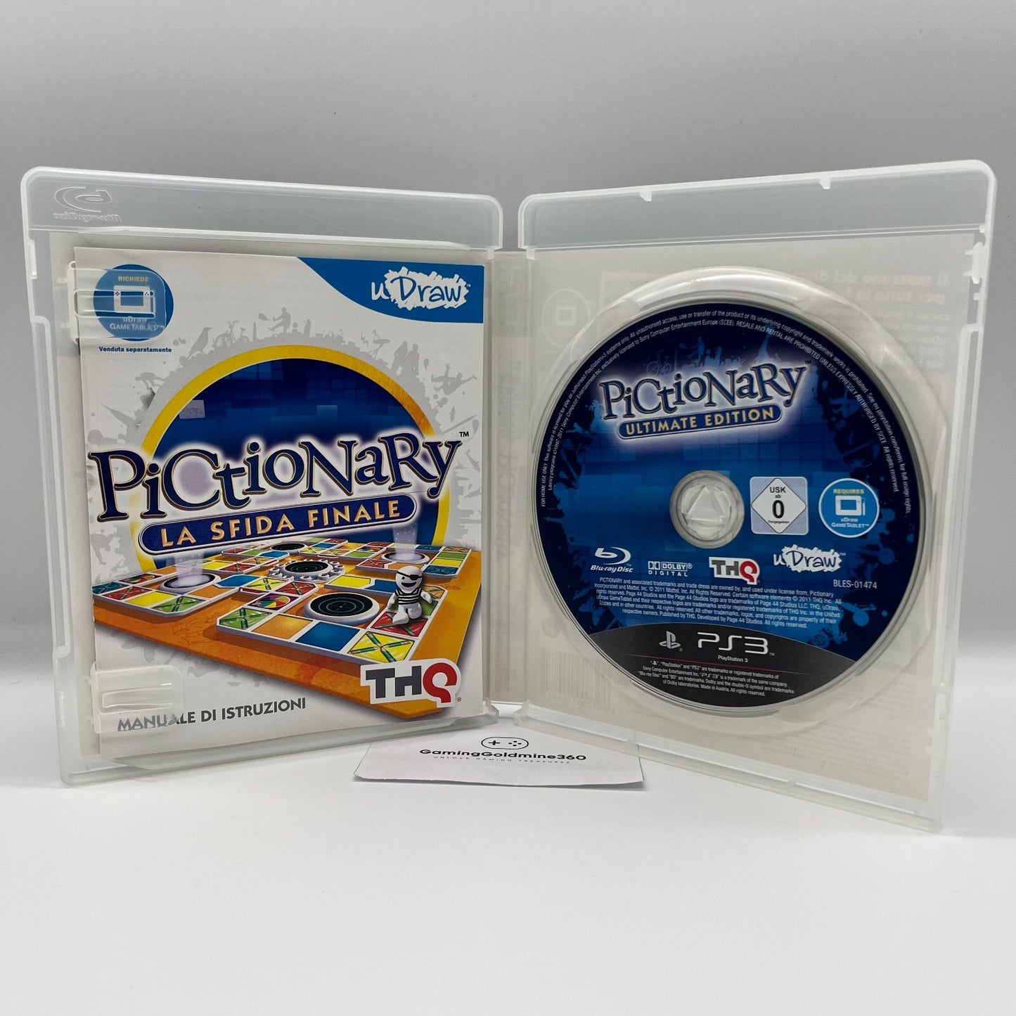 U-DRAW Pad (senza usb) + Pictionary PS3 Italiano Completo PAL Sony PlayStation 3
