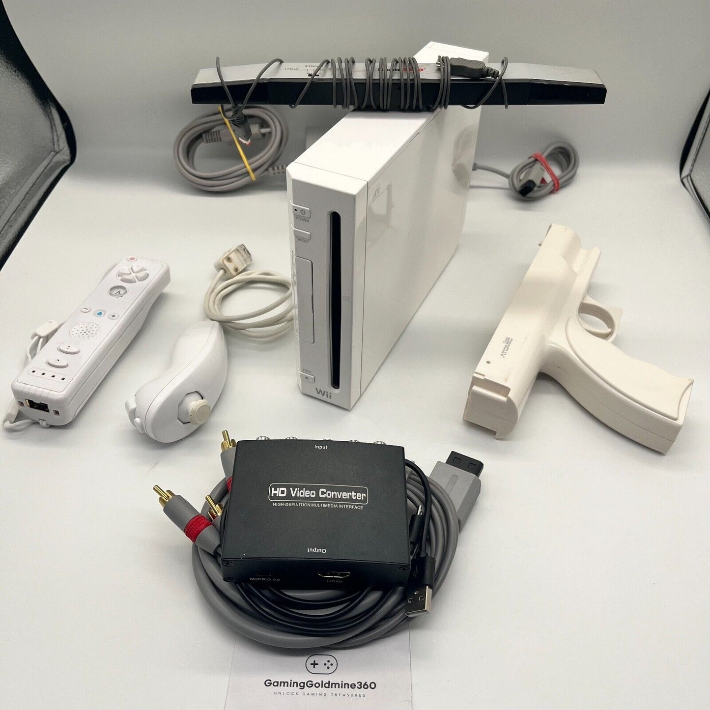 Nintendo Wii Console Mod* USB Tanti Giochi+Controller+Nunchuck+Volante+Cavi+Base