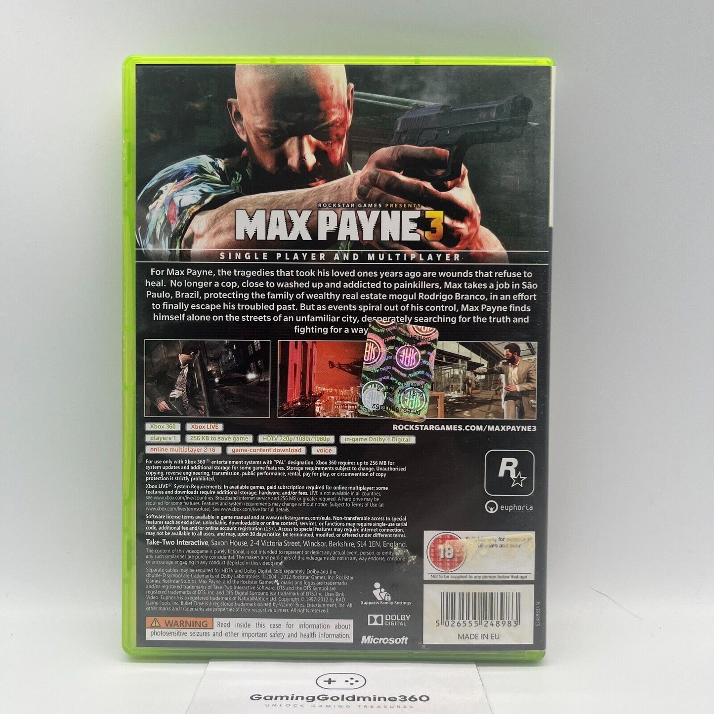 Max Payne 3 Xbox 360 Completo con Manuale PAL Multilingua Rockstar Microsoft
