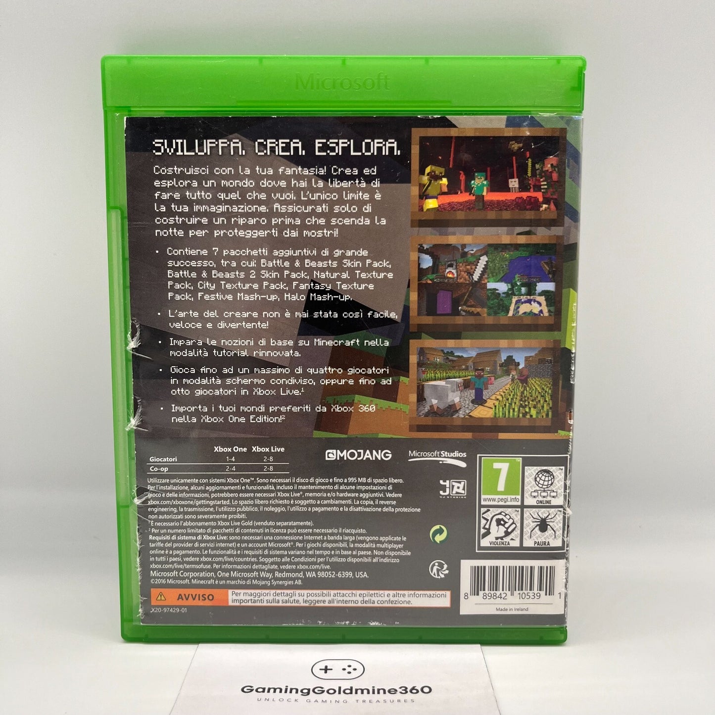 MINECRAFT Xbox One Edition Include il Pacchetto Preferiti Italiano Mojang OTTIMO