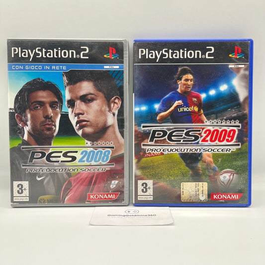 PES 2008 + PES 2009 PS2 Italiano Completo con Manuale Sony PlayStation 2 Konami