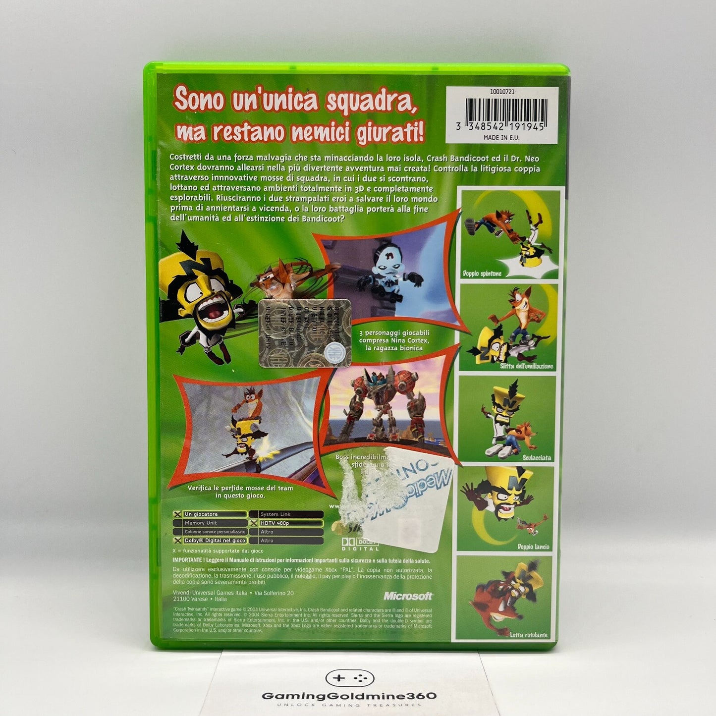 Crash Twinsanity XBOX Italiano Completo Manuale PAL Sierra Microsoft COME NUOVO