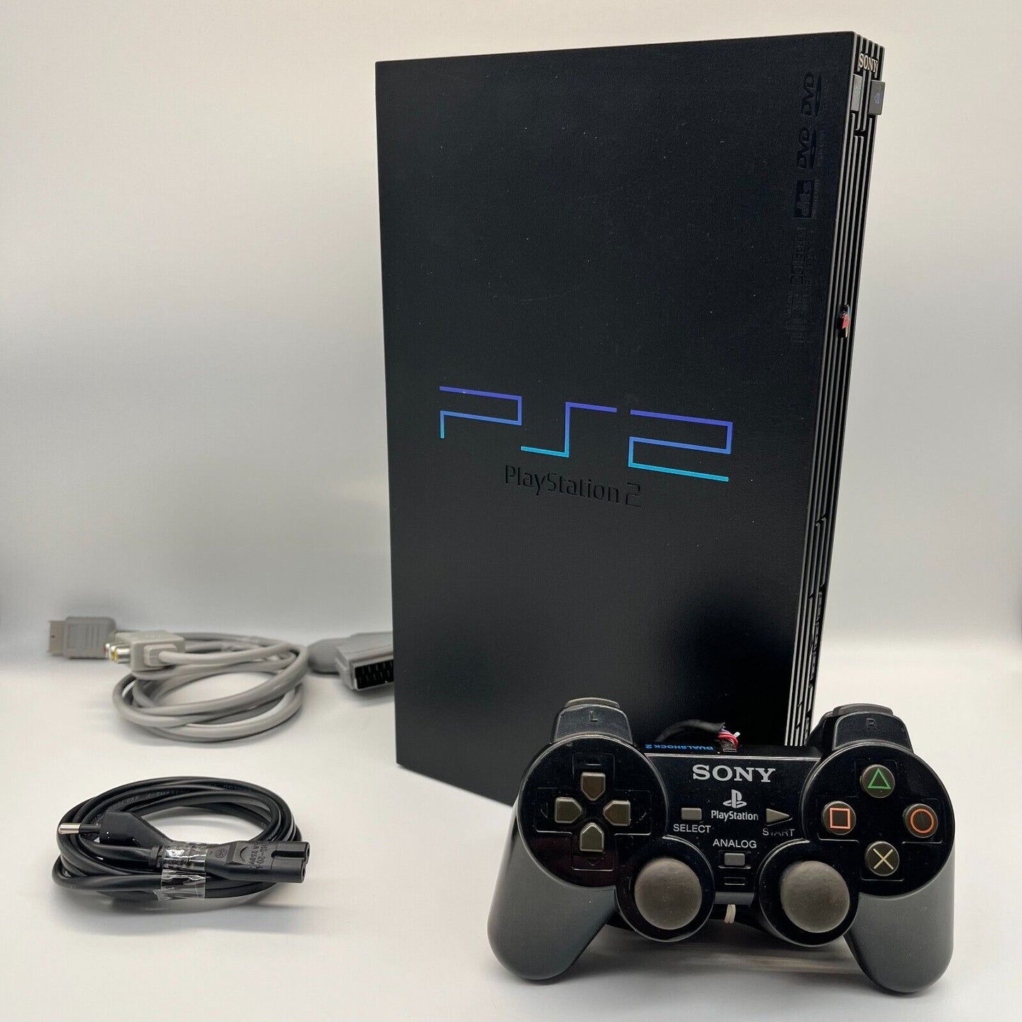 PS2 Fat Console Nera Completa con Controller ORIGINALE e Cavi Sony PlayStation 2