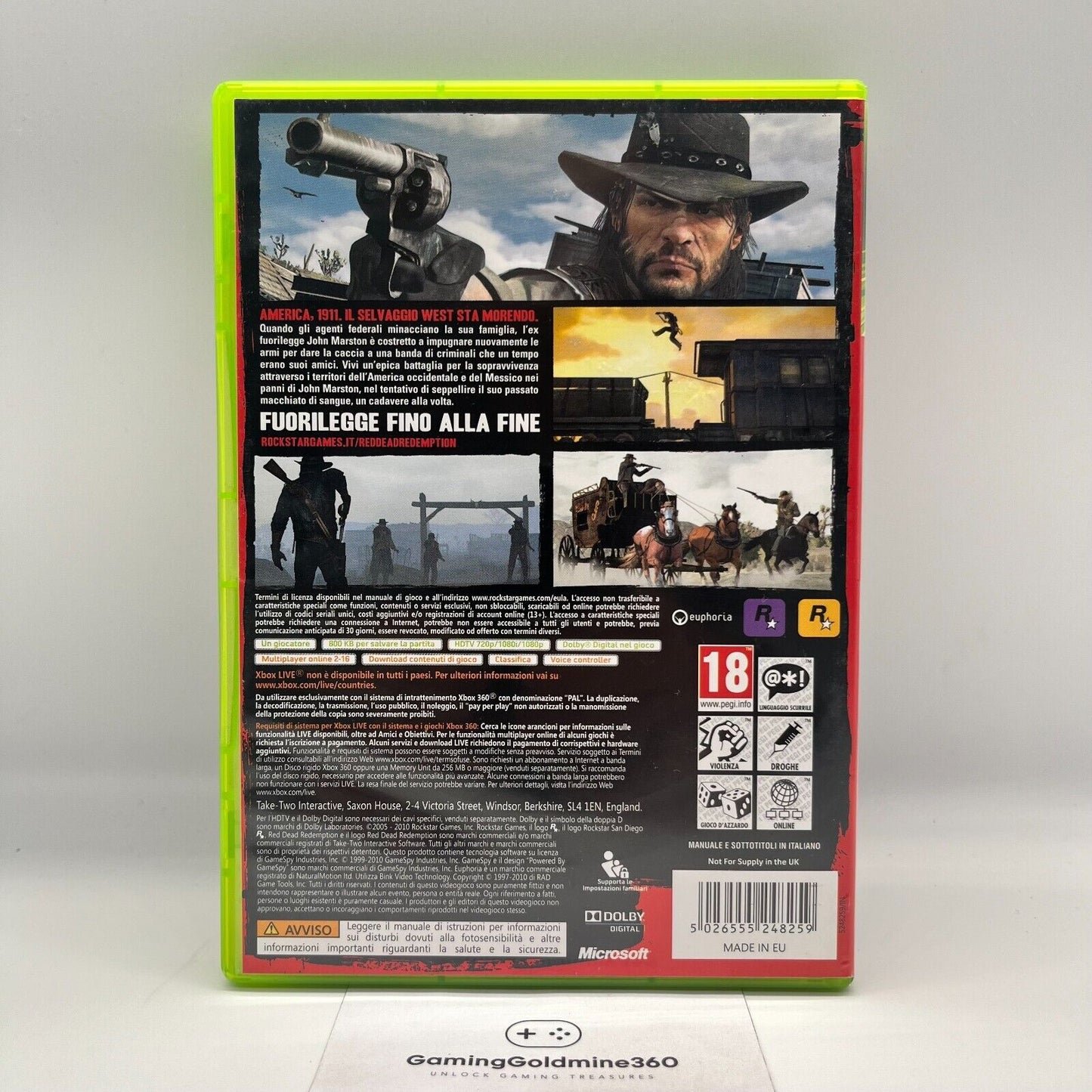 Red Dead Redemption Xbox 360 Italiano Completo con Manuale COME NUOVO