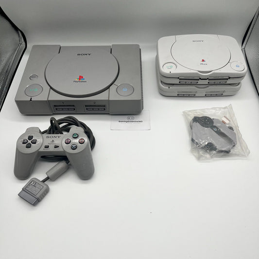 Lotto Sony PS1 + PSone Console Playstation 1+Controller NON TESTATE +Lente NUOVA