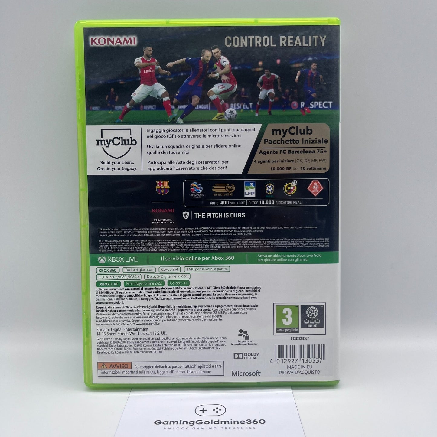 PES 2017 Pro Evolution Soccer Xbox 360 Italiano PAL Konami Microsoft Xbox360 NEW