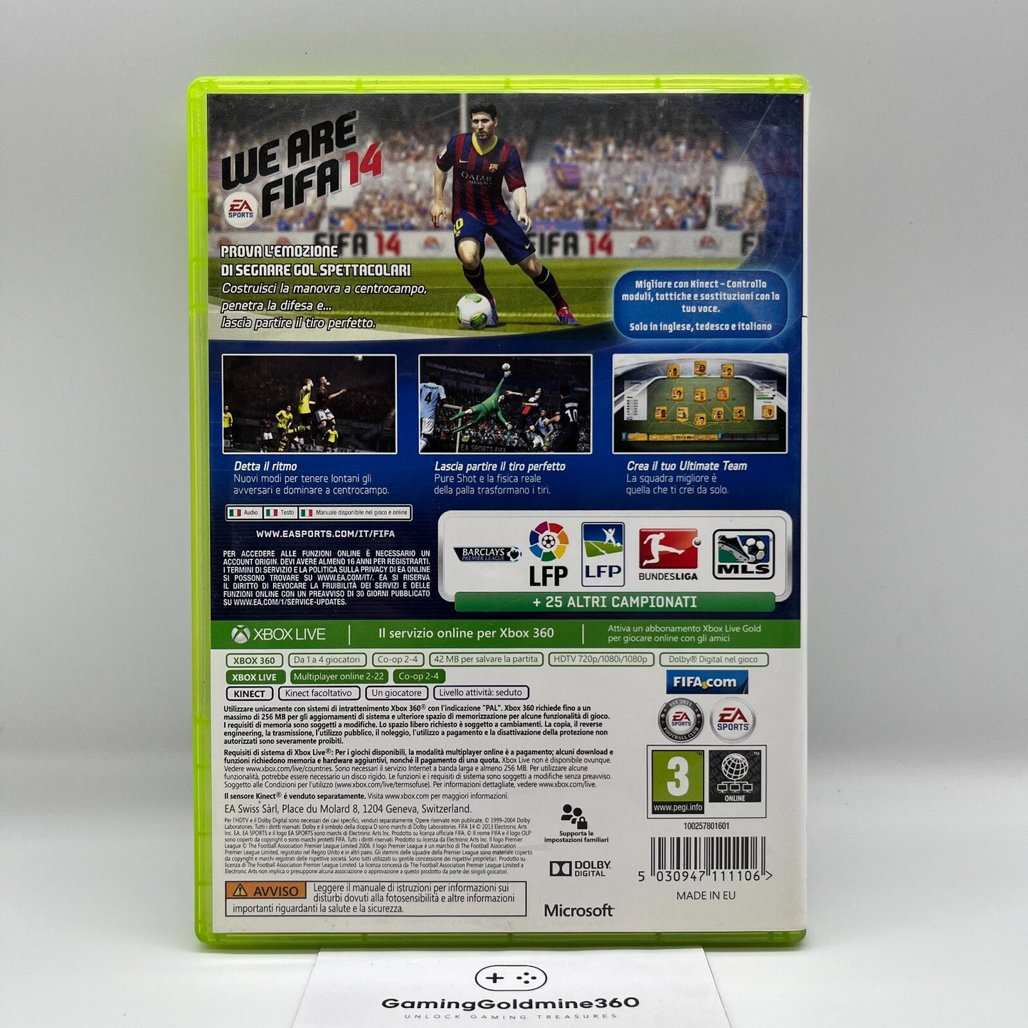 FIFA 14 Xbox 360 Italiano Completo con Manuale PAL EA Sports Microsoft COME NUOV