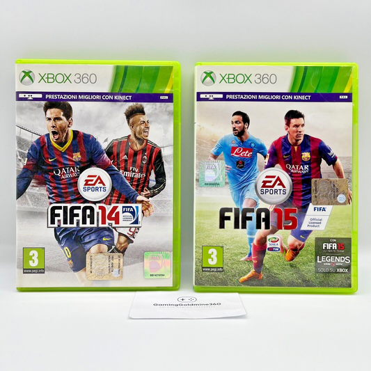 FIFA 14 + 15 Xbox 360 Italiano Completi con Manuali PAL EA Sports Microsoft