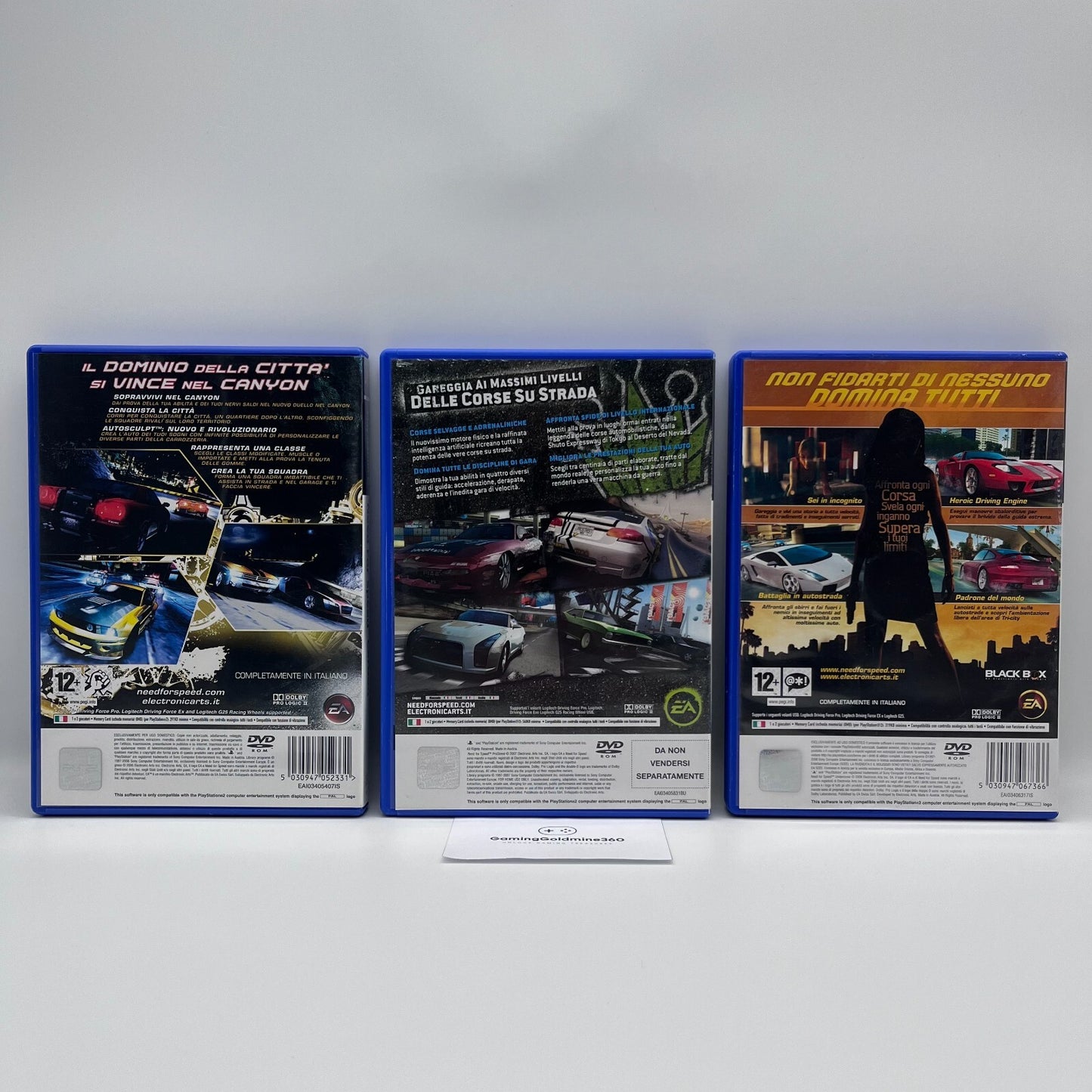 NEED FOR SPEED Carbon + Pro Street + Undercover PS2 Italiano PAL PlayStation 2