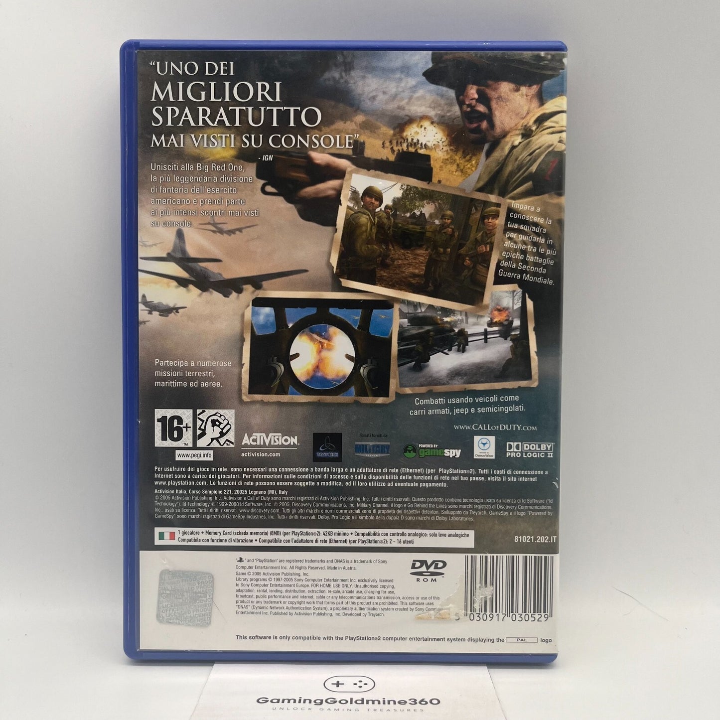Call of Duty 2 II Big Red One PS2 Italiano Completo Manuale Sony PlayStation 2