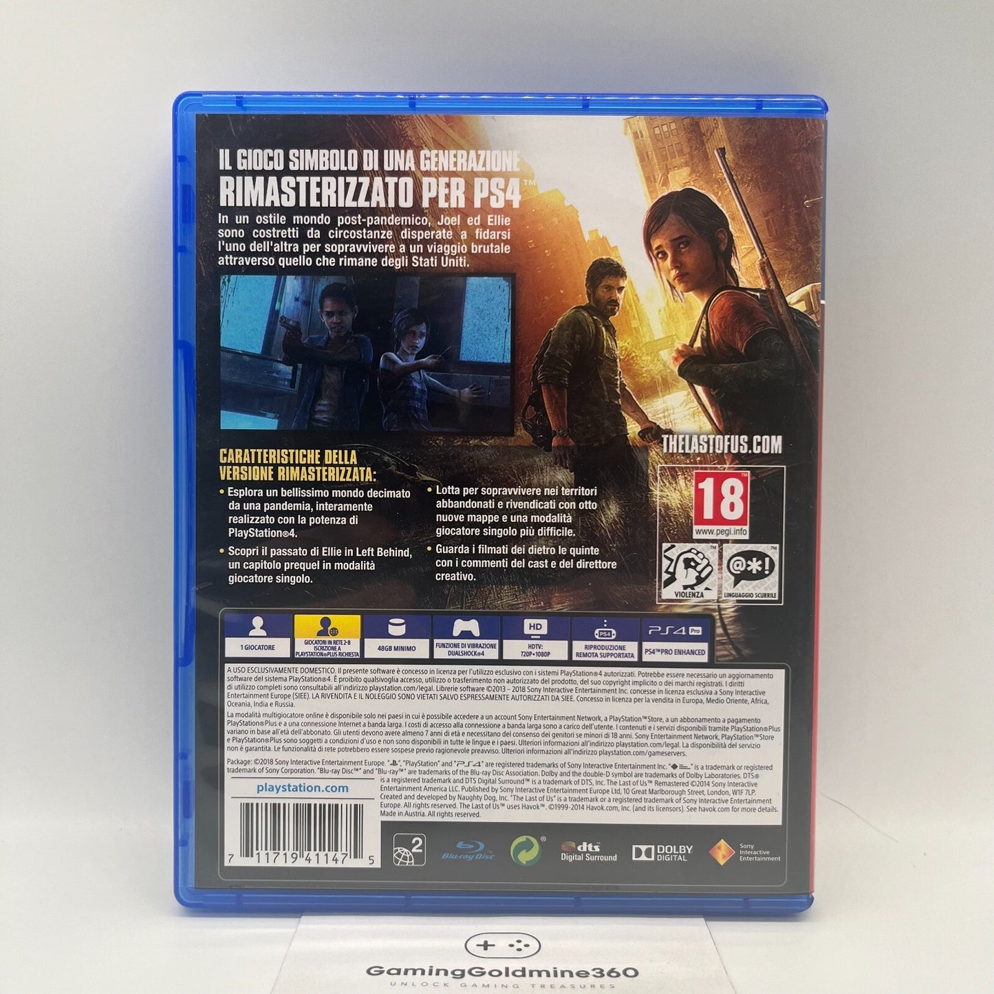 The Last of Us Remastered PS4 Italiano Completo NaughtyDog Sony PlayStation 4