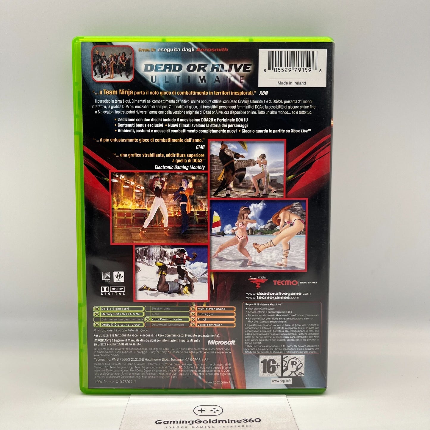 Dead or Alive Ultimate 1 XBOX Italiano PAL Gioco Picchiaduro Tecmo Microsoft