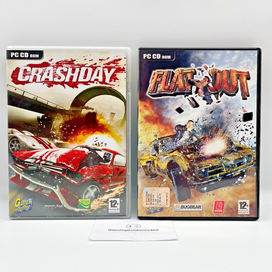 CrashDay + FlatOut PC CD-Rom Games Machine Gioco Computer COMPLETI OTTIME CONDIZ