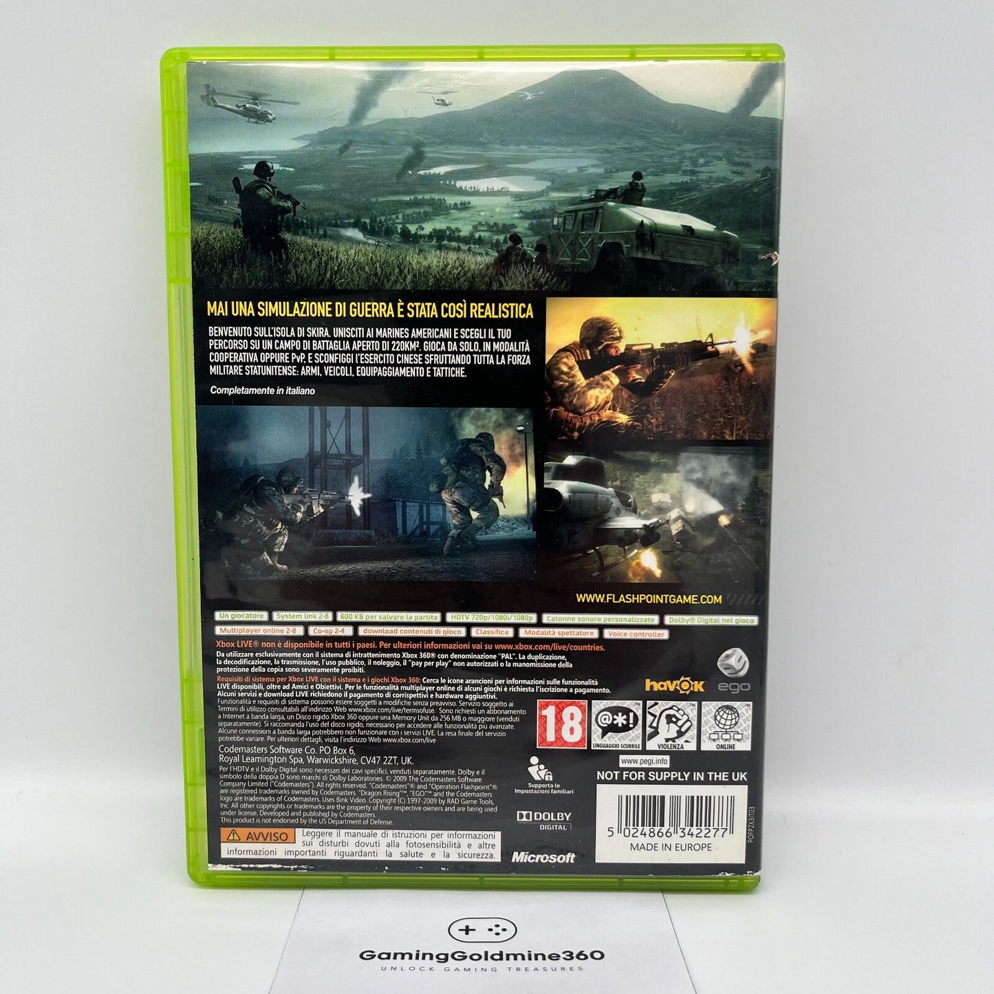 Operation Flashpoint Dragon Rising Xbox 360 Italiano Completo PAL OTTIME CONDIZI