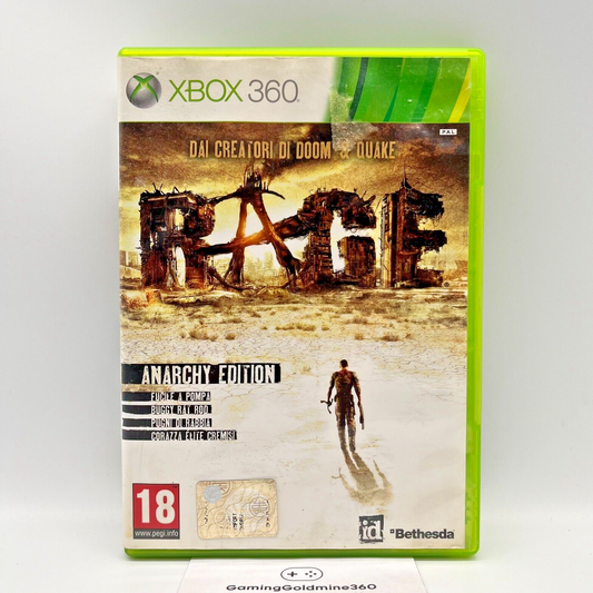 RAGE Anarchy Edition Xbox 360 Italiano Completo con Manuale Bethesda Microsoft