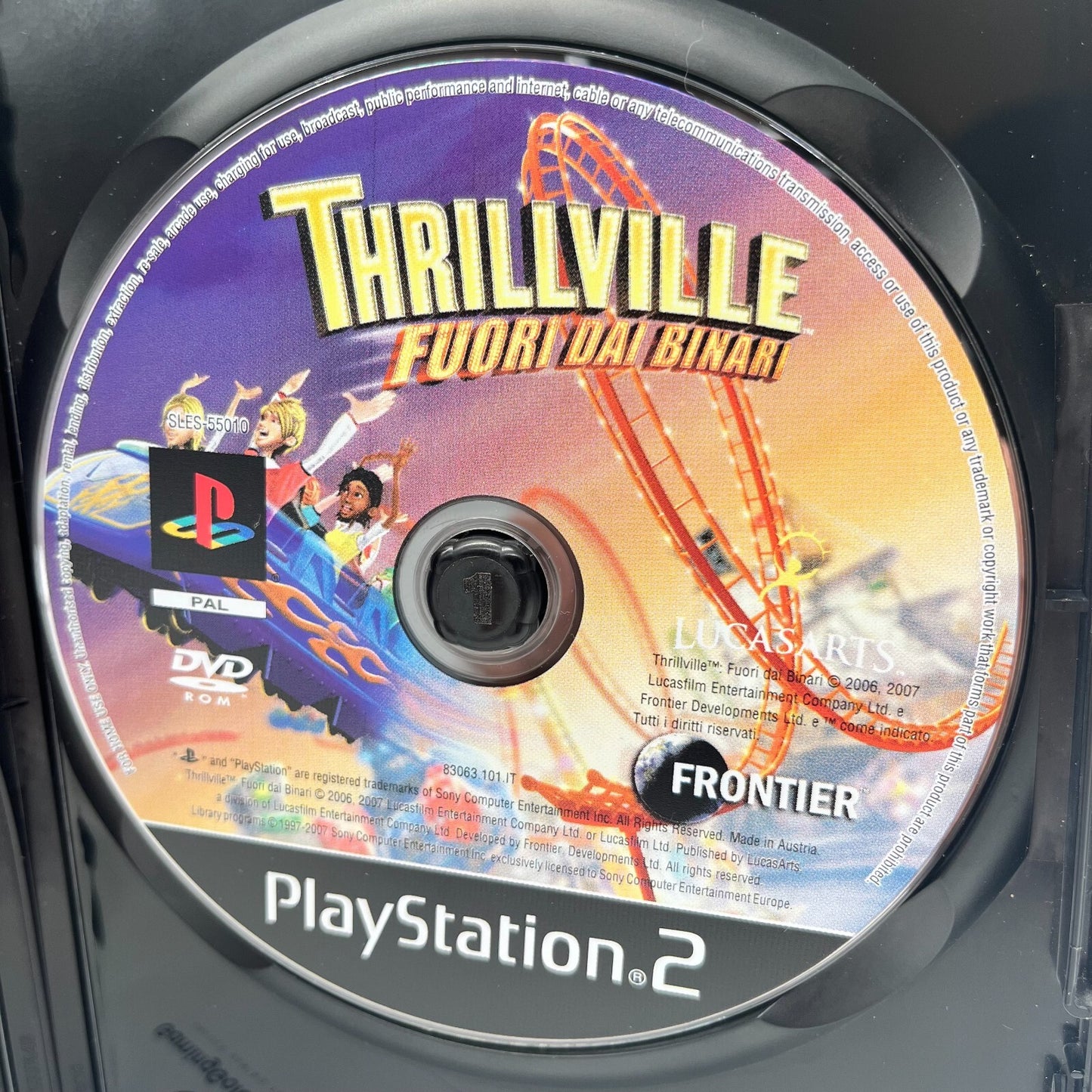 THRILLVILLE Fuori dai Binari PS2 Italiano Completo Manuale Sony PlayStation 2