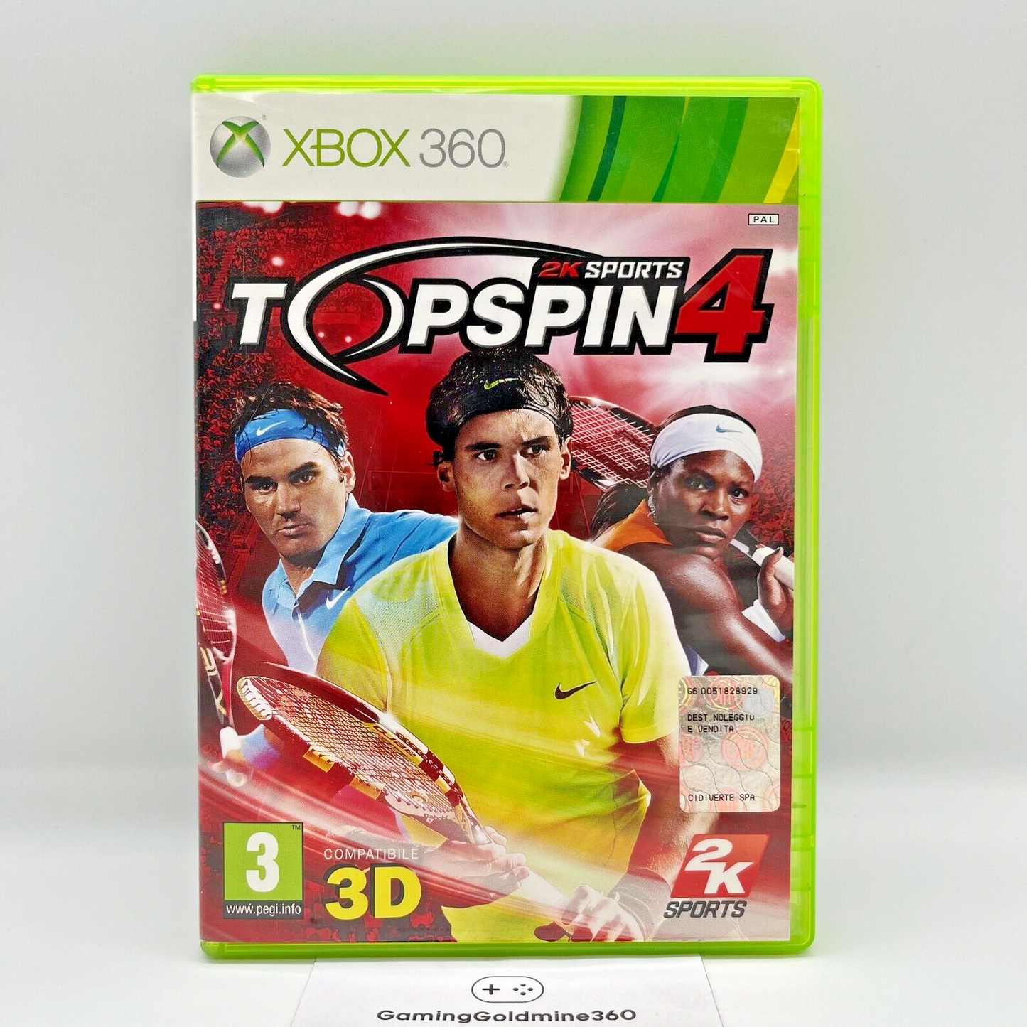 Top Spin 4 Xbox 360 Italiano PAL senza manuale 2K Microsoft Tennis OTTIME CONDIZ